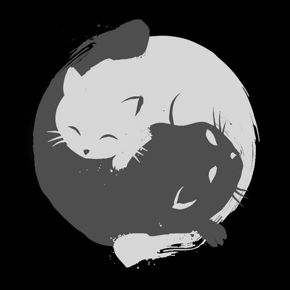 Yin-yang Cat Geek T-Shirt