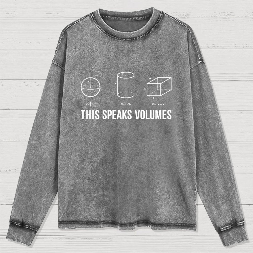 This Speaks Volumes Geometry Washed Long Sleeve Tee