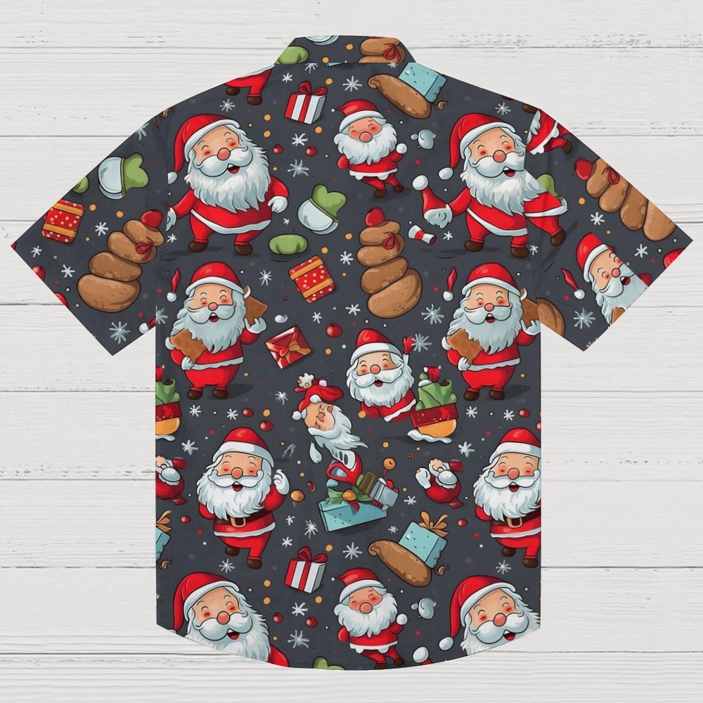 Funny Santa Claus Print Geeky Shirt