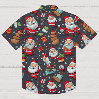 Funny Santa Claus Print Geeky Shirt