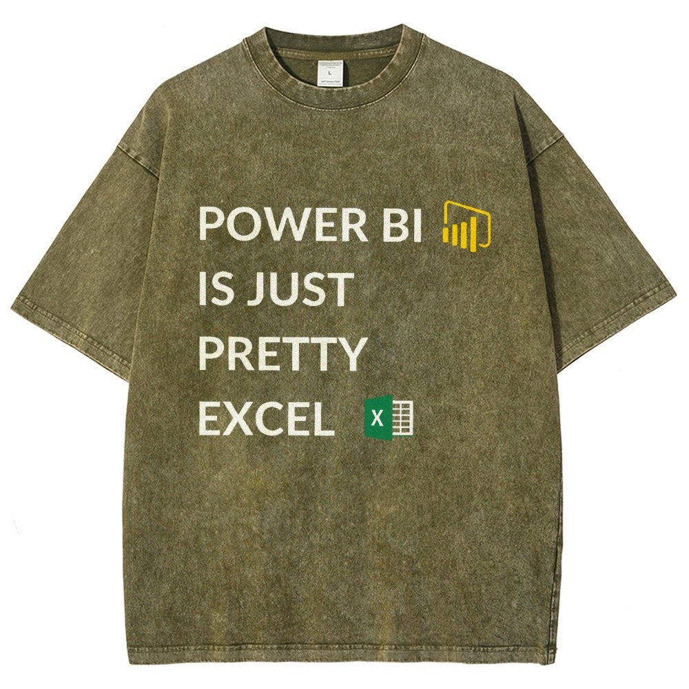 Excel VS Power BI Vintage Distressed T-shirt