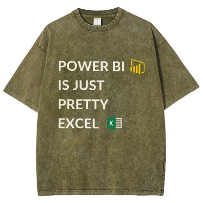 Excel VS Power BI Vintage Distressed T-shirt