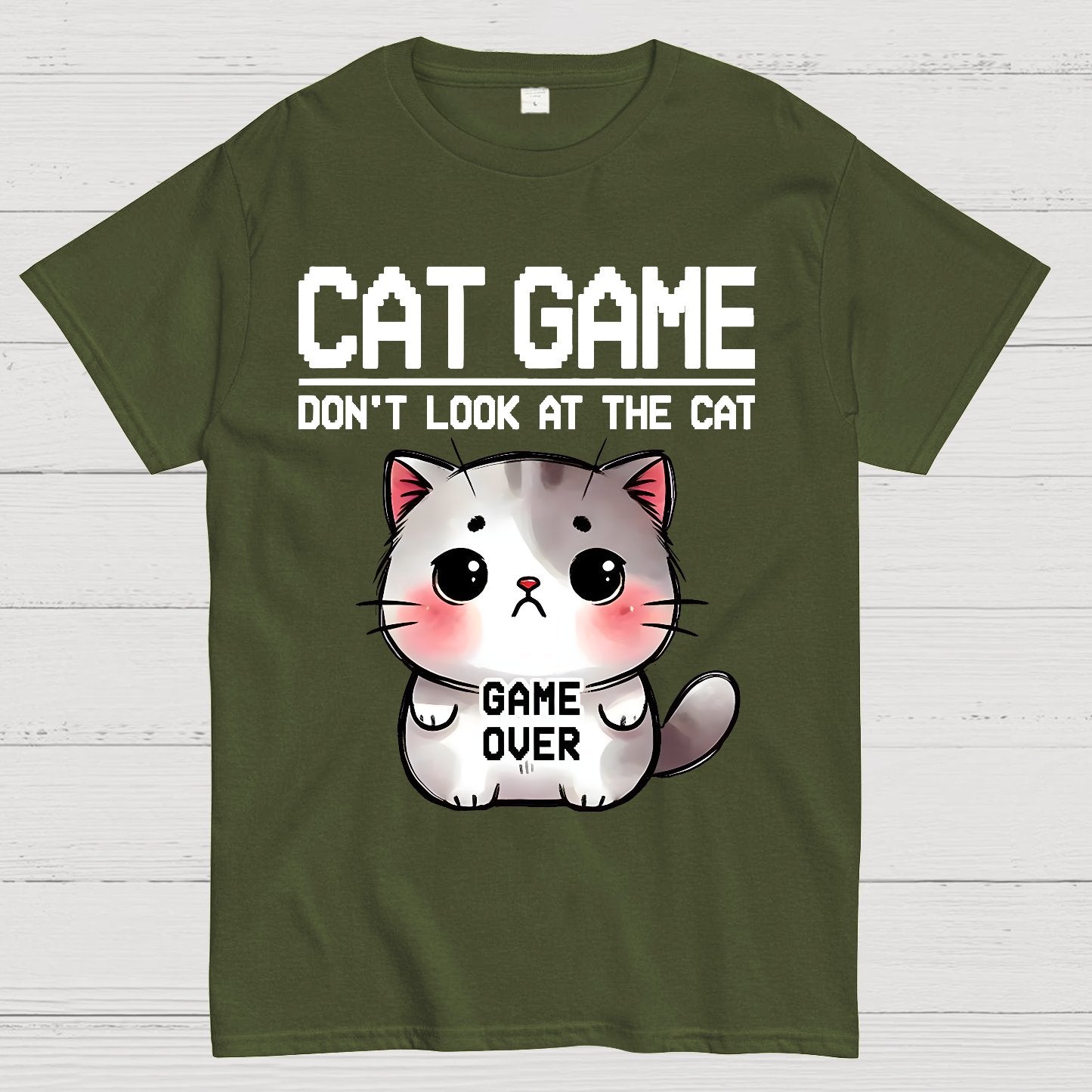 Funny Cat Game-Game Over Geek T-Shirt