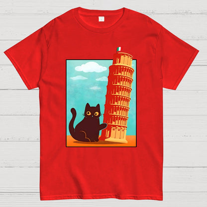 Purrfectly Tilted Funny Cat Geek T-Shirt