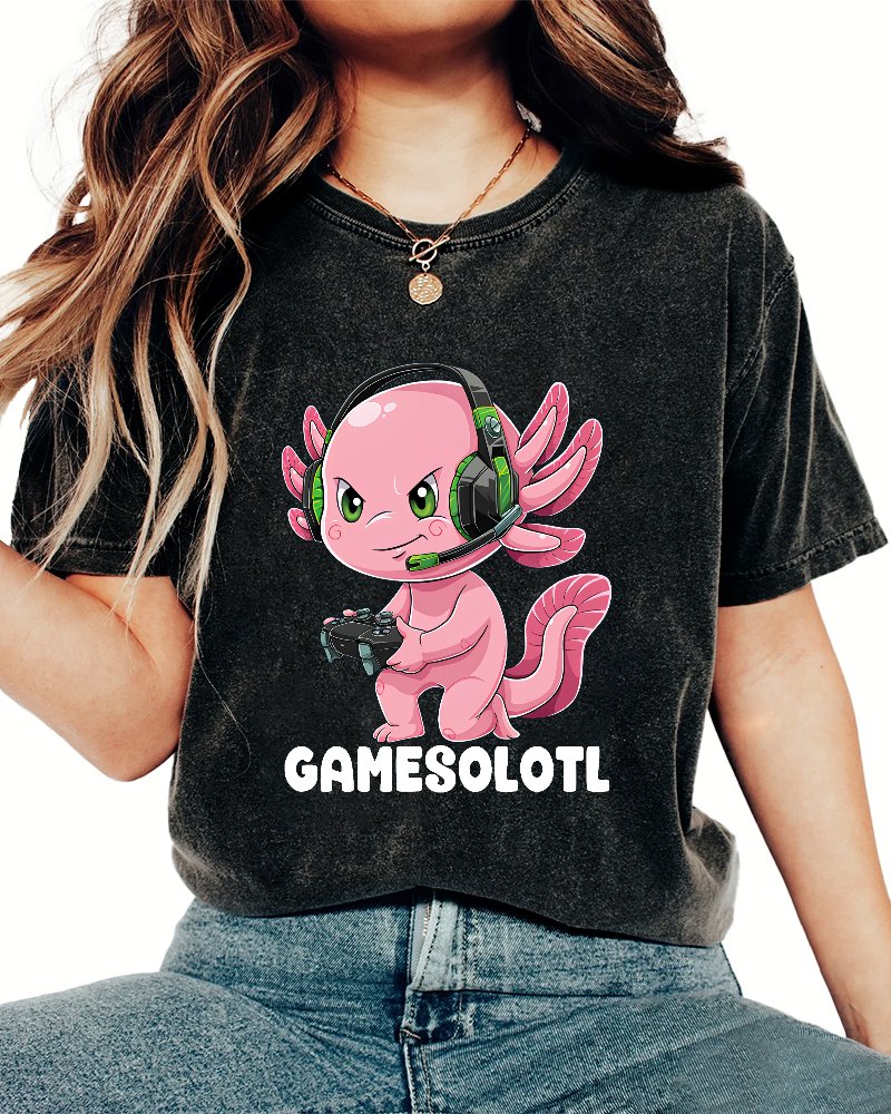 Gamer Axolotl Vintage Distressed T-shirt