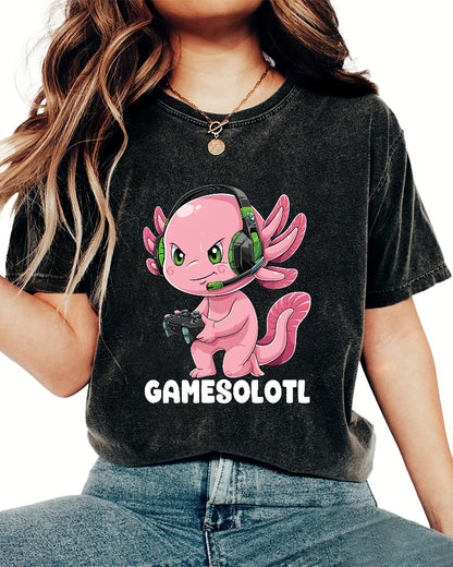 Gamer Axolotl Vintage Distressed T-shirt