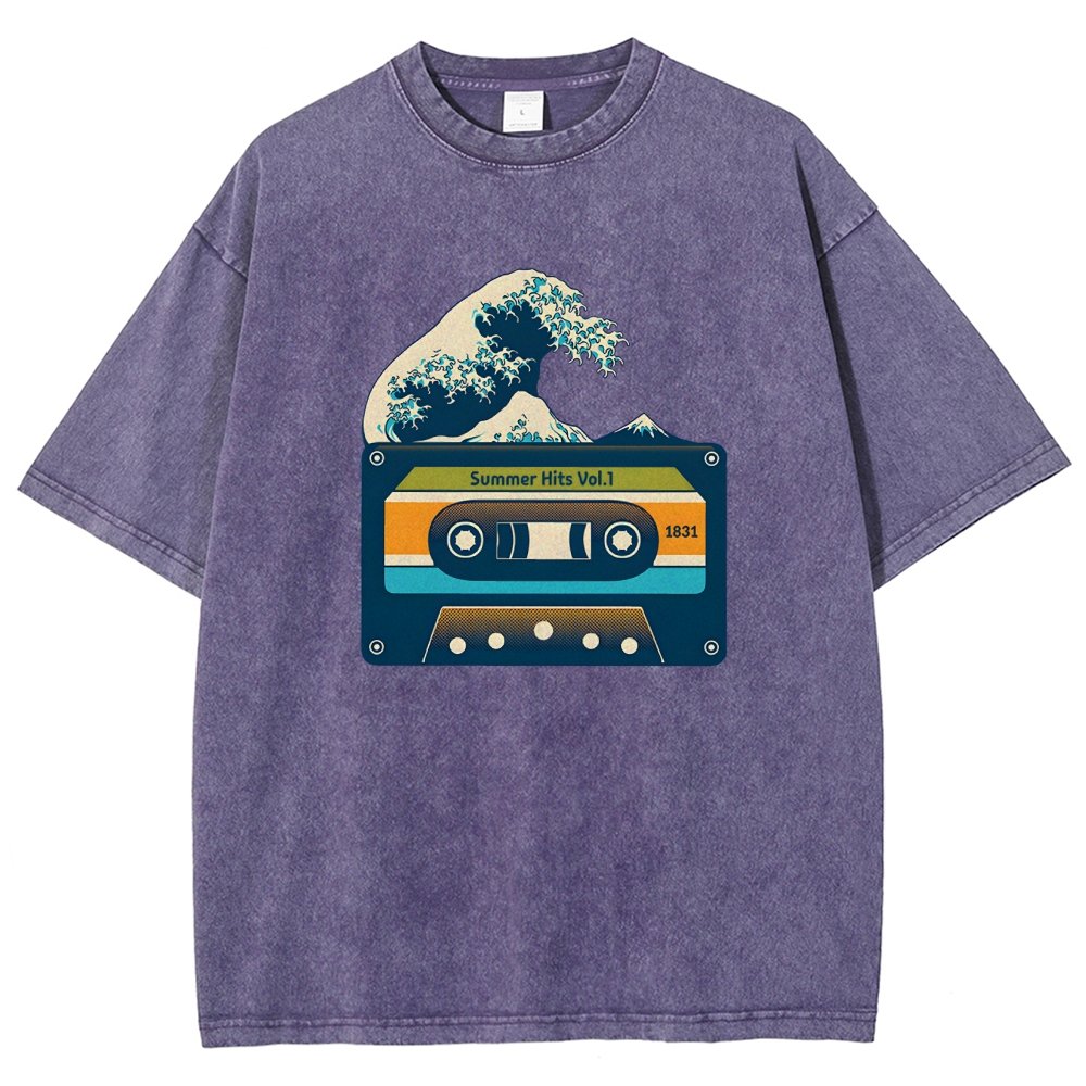 Summer Hits Of Kanagawa Cassette Vintage Distressed T-shirt
