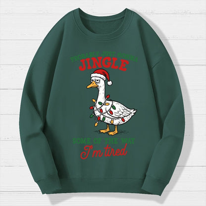 Funny Sarcastic Christmas Goose Geek Cotton Sweatshirt