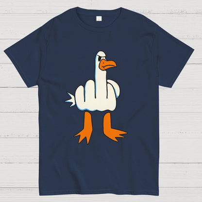 Rude Seagull Design Funny Geeky T-Shirt