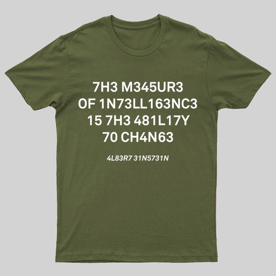 Funny The Measure Of Intelligence Graphic Printing Geeky T-Shirt