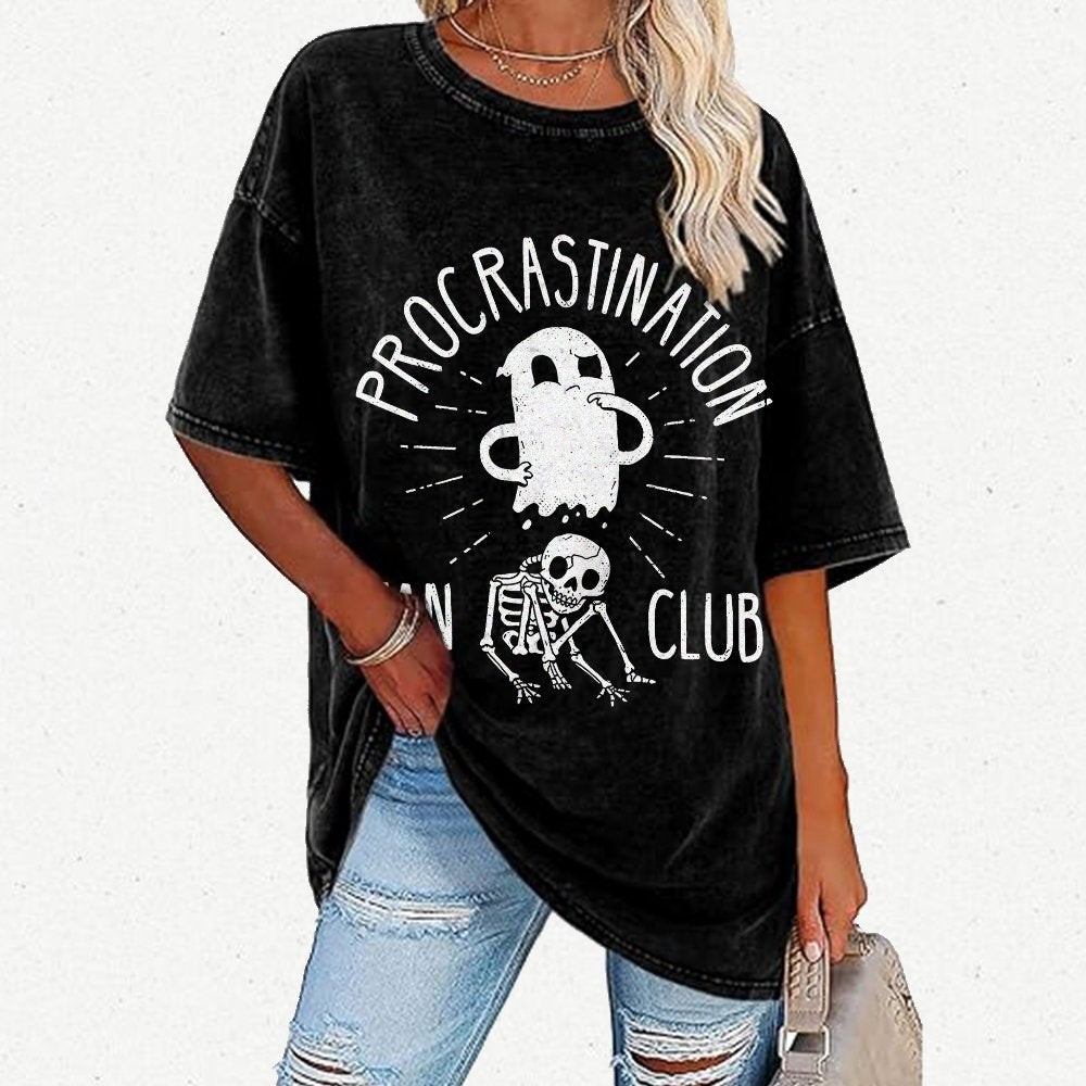 Procrastination Fan Club Vintage Distressed T-shirt