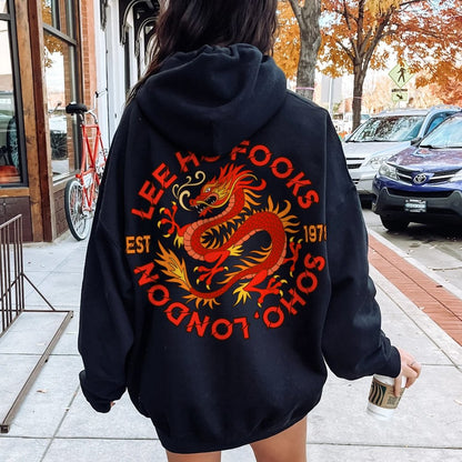 Mysterious Town's (Werewolves of London) Printed Back Cotton Hoodie