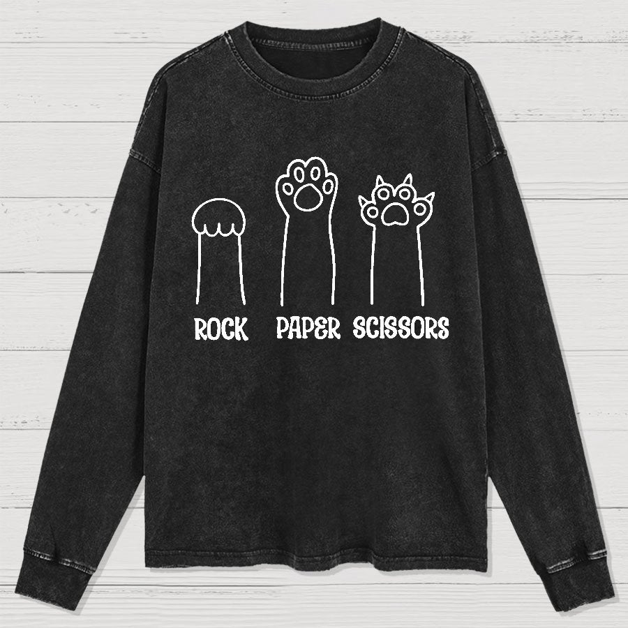 Rock Paper Scissors Washed Long Sleeve Tee