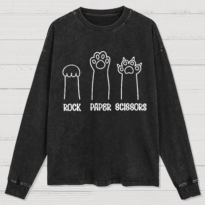 Rock Paper Scissors Washed Long Sleeve Tee