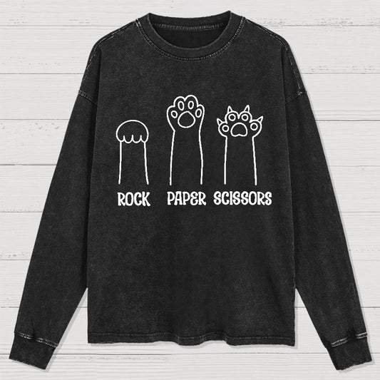 Rock Paper Scissors Washed Long Sleeve Tee