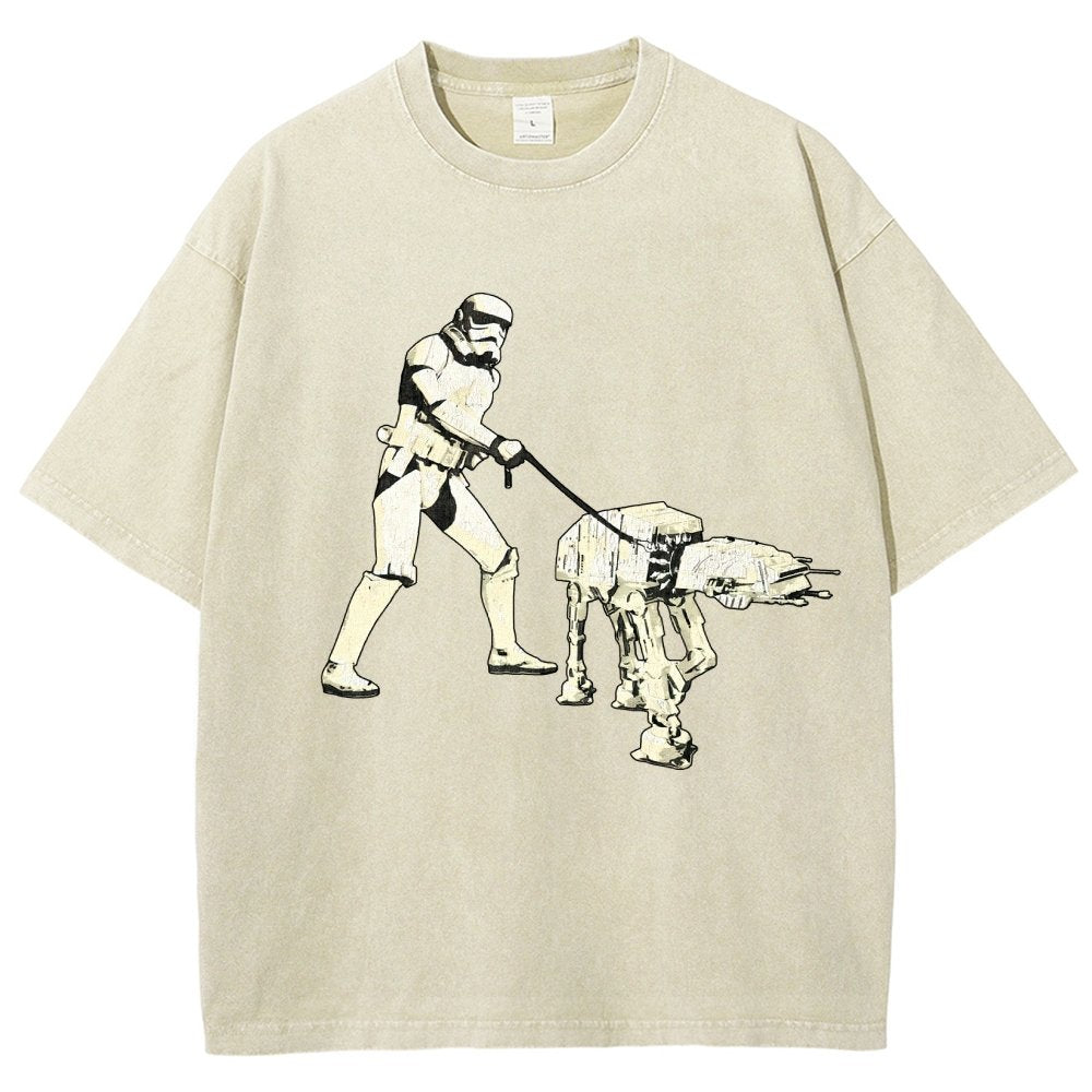 Empire Robot Dog-Planet Battles Vintage Distressed T-shirt