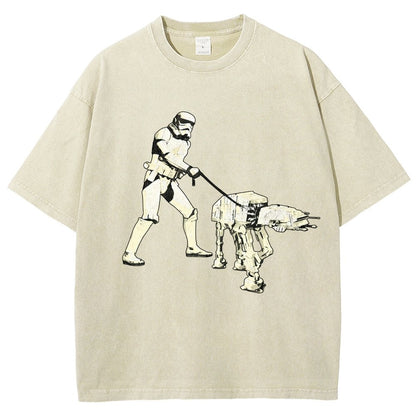 Empire Robot Dog-Planet Battles Vintage Distressed T-shirt