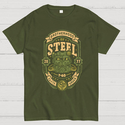 Knight of Steel T-60 distressed.png Geeky T-Shirt