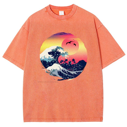 The Great Waves Vintage Distressed T-shirt