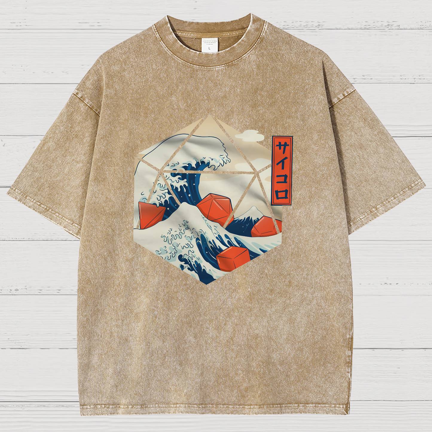 Great Wave of Dice Vintage Distressed T-shirt