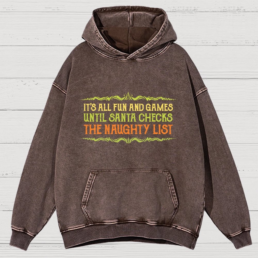 The Naughty List Vintage Distressed Hoodie