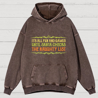 The Naughty List Vintage Distressed Hoodie
