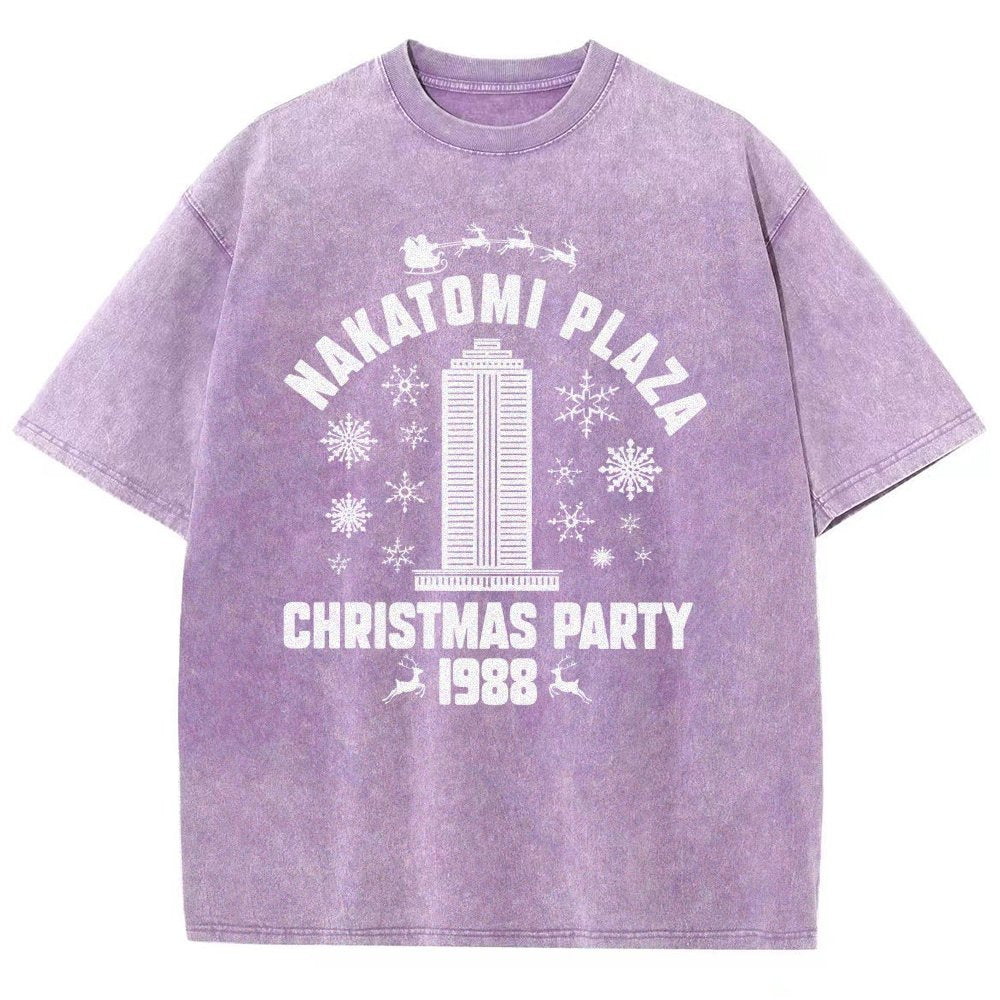 Nakatomi Christmas Party Vintage Distressed T-shirt