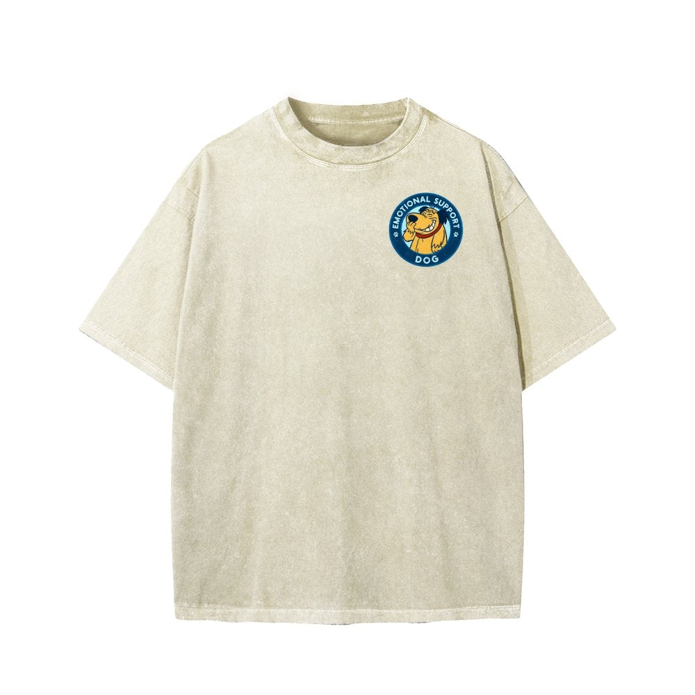 Dog Support Or Not? Front And Back Printing Washed T-shirt