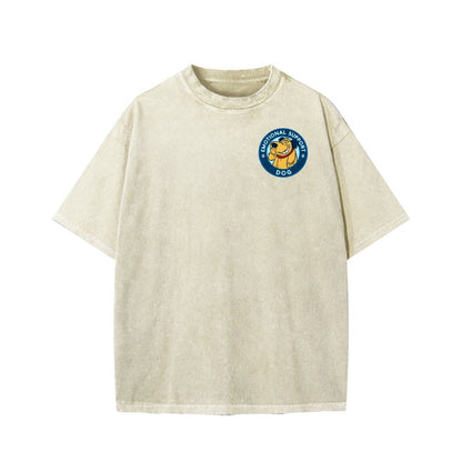 Dog Support Or Not? Front And Back Printing Washed T-shirt
