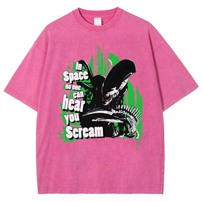 In Space No One Can Hear You Scream Vintage Distressed T-shirt