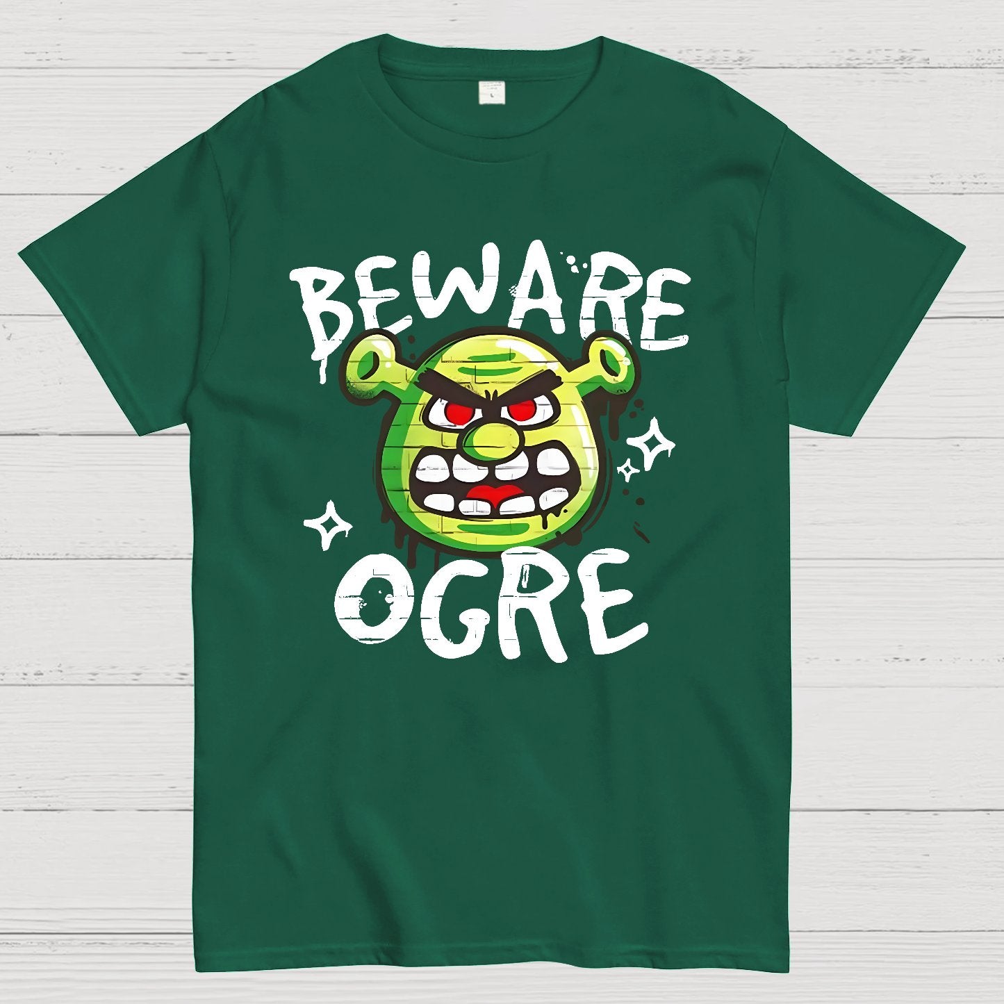 Beware Ogre Graffiti Geek T-Shirt