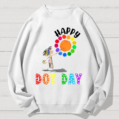 Happy International Dot Day Geek Cotton Sweatshirt