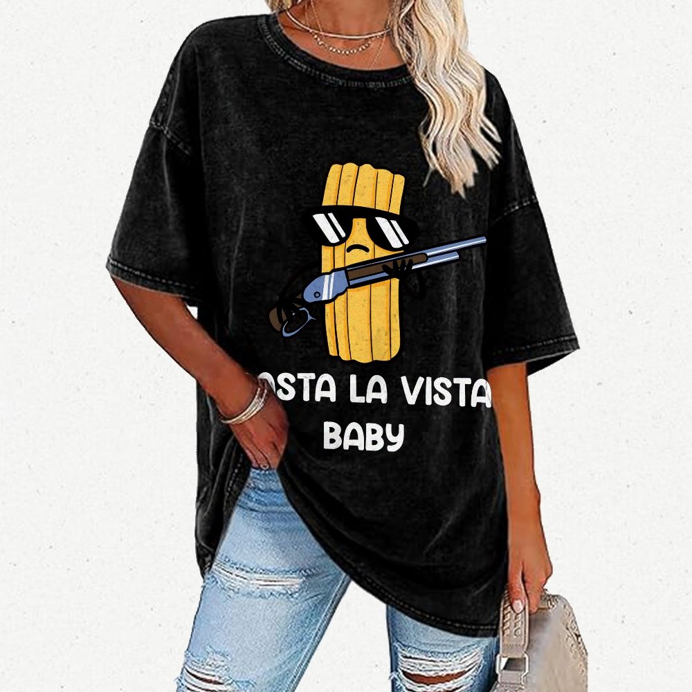 Pasta la Vista Baby Vintage Distressed T-shirt