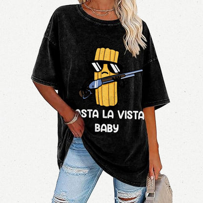 Pasta la Vista Baby Vintage Distressed T-shirt