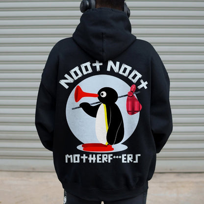 NOOT NOOT MOTHERF***ERS Printed Back Unisex Cotton Hoodie