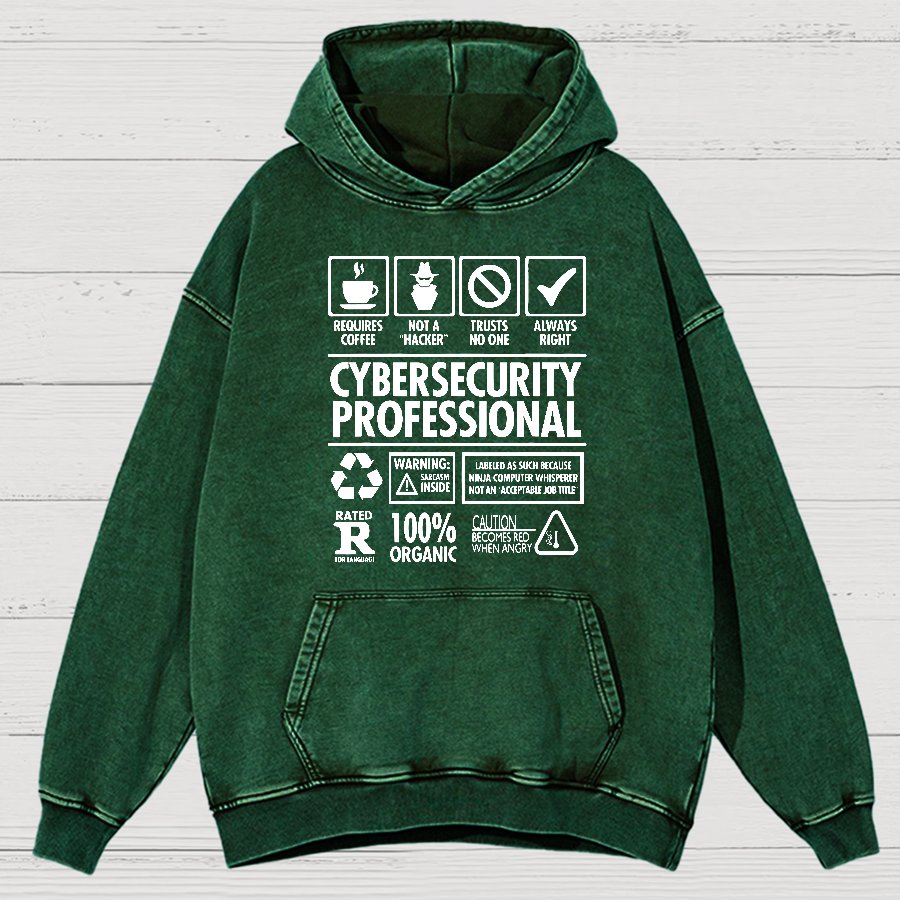 Cybersecurity Professional Vintage Distressed Hoodie