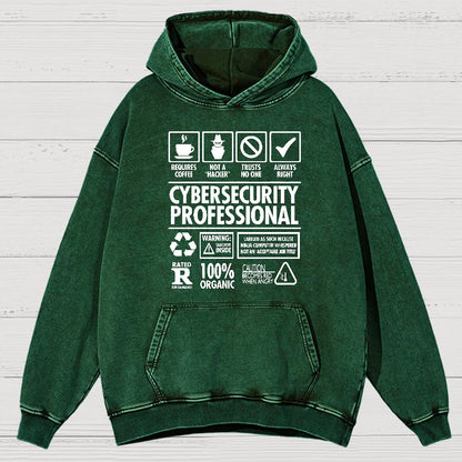 Cybersecurity Professional Vintage Distressed Hoodie