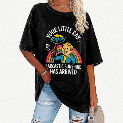 Your Little Ray of Sarcastic Sunshine Has Arrived Vintage Distressed T-shirt