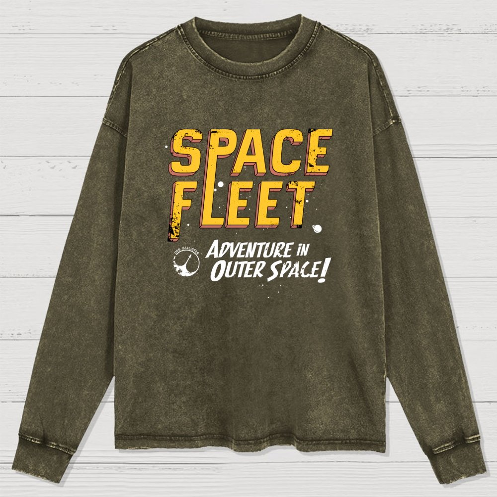 Space Fleet Washed Long Sleeve Tee