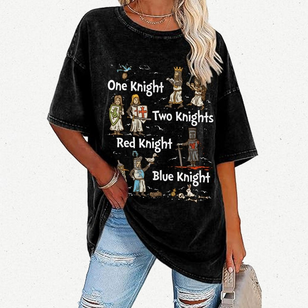 Red Knight Blue Knight Vintage Distressed T-shirt