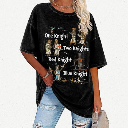 Red Knight Blue Knight Vintage Distressed T-shirt