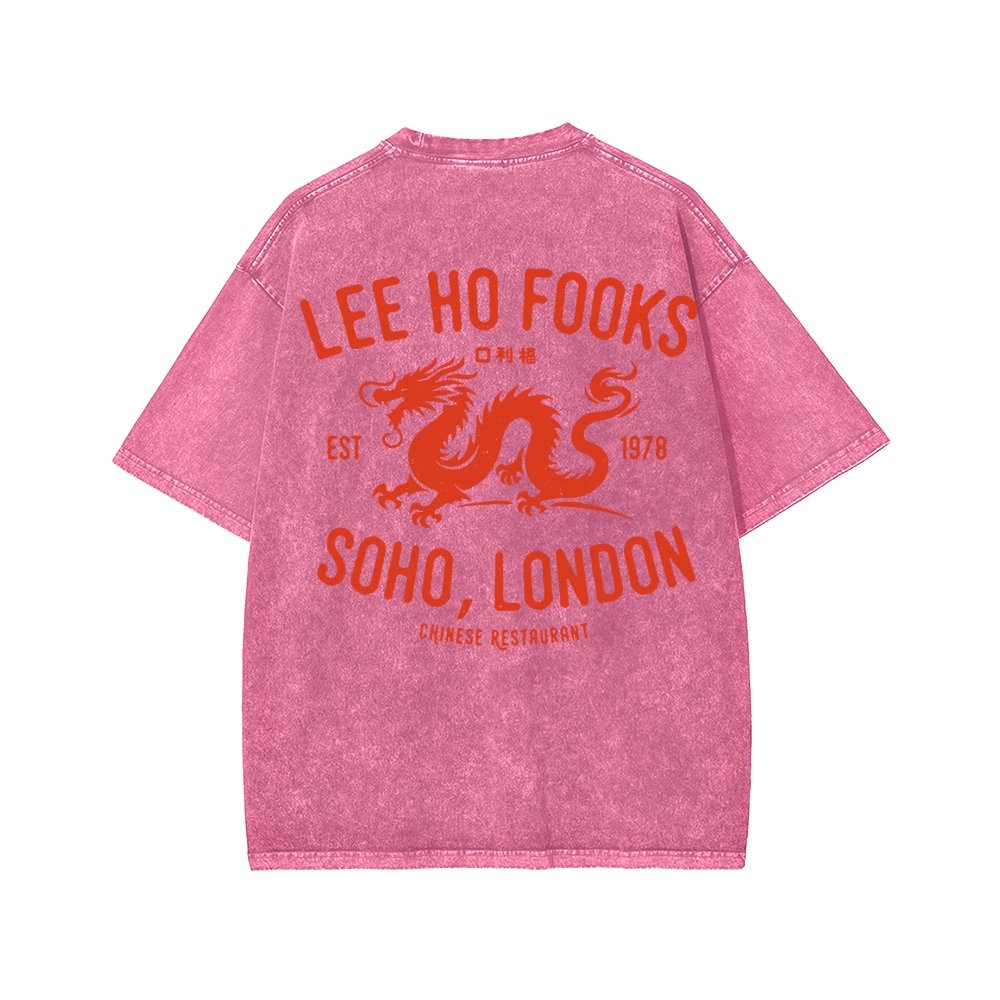 Lee Ho Fooks Front And Back Printing Washed T-shirt