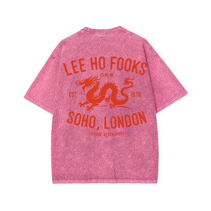 Lee Ho Fooks Front And Back Printing Washed T-shirt