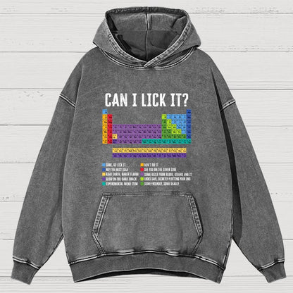 Can I Lick It Chemistry Teacher Science Day Vintage Distressed Hoodie