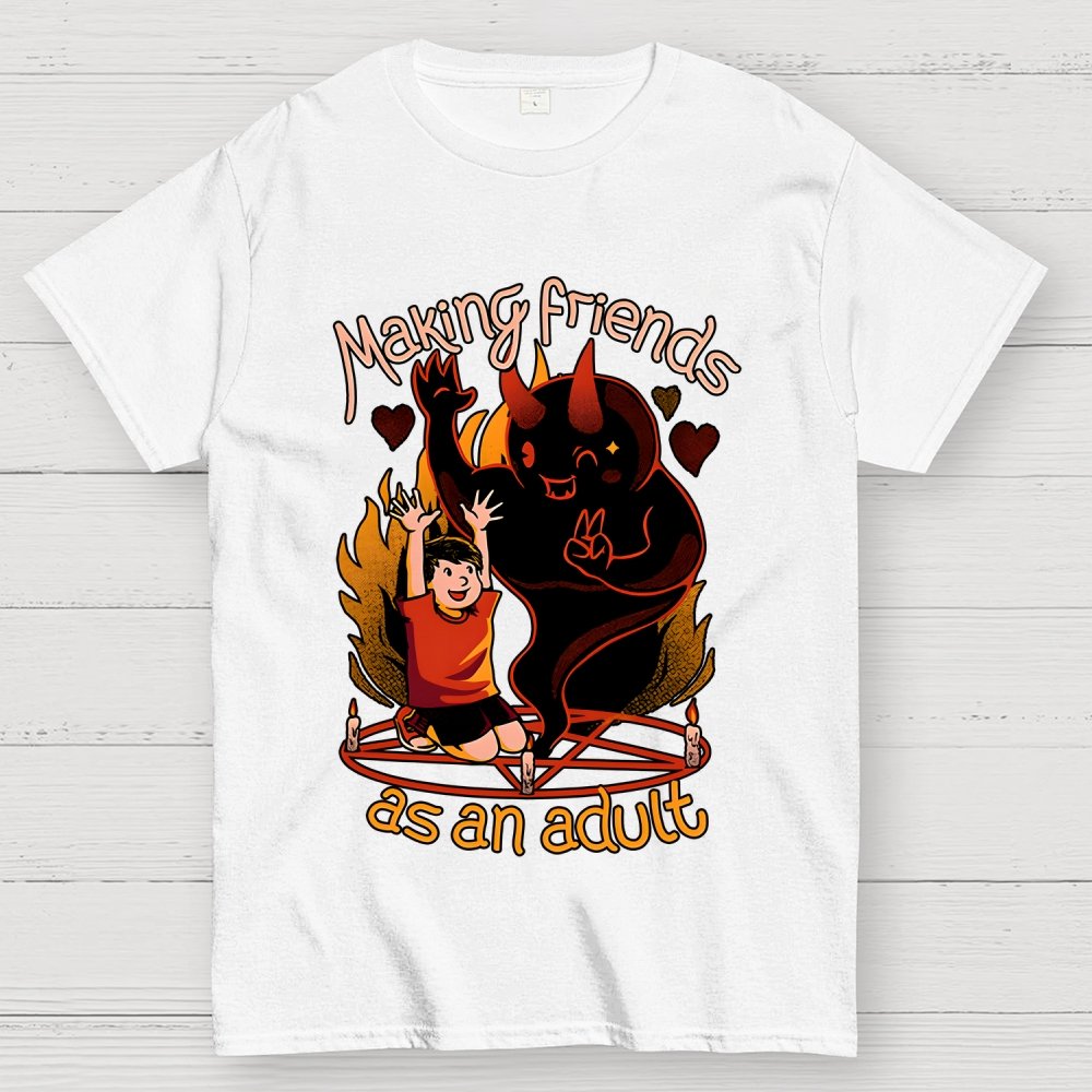 Making New Friends Satanic Ritual Geek T-Shirt