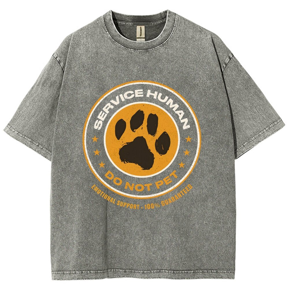 Service Human Do Not Pet Vintage Distressed T-shirt