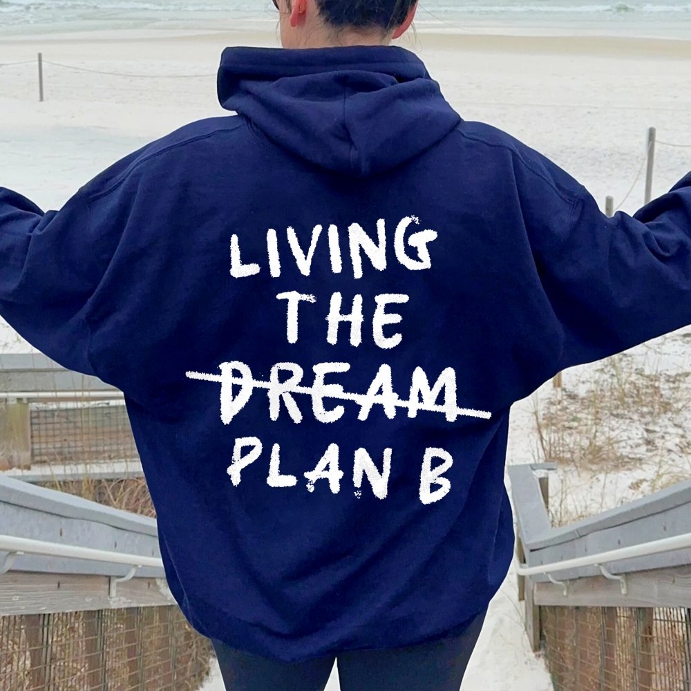 Living Plan B Printed Back Unisex Cotton Hoodie