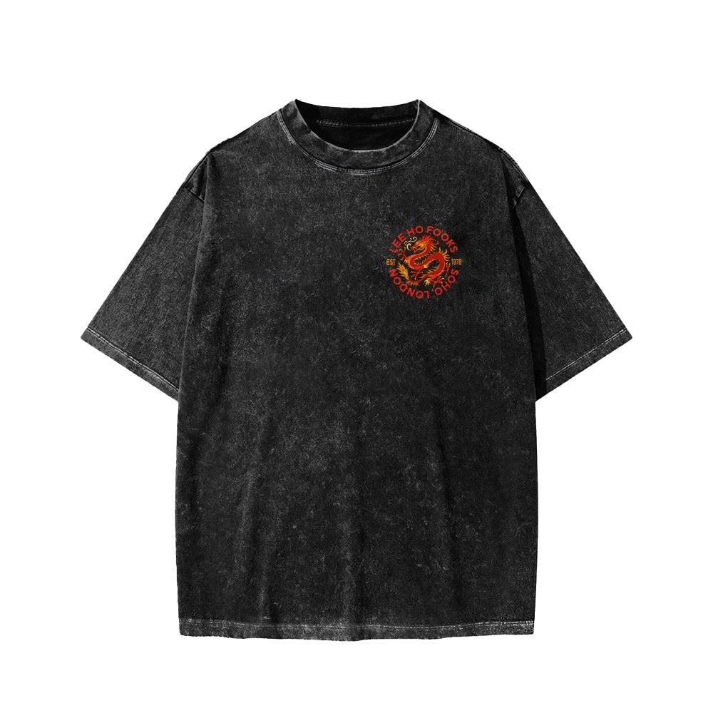 Lee Ho Fooks Front And Back Printing Washed T-shirt