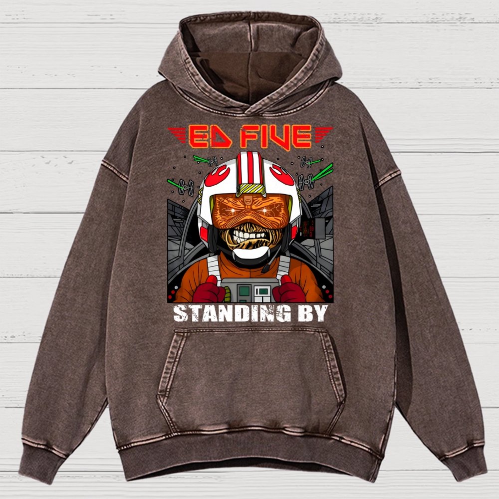 Ed Five Standing By Vintage Distressed Hoodie