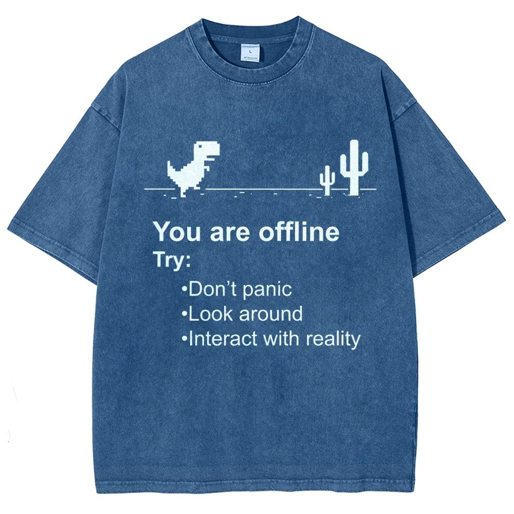 Funny offline Vintage Distressed T-shirt